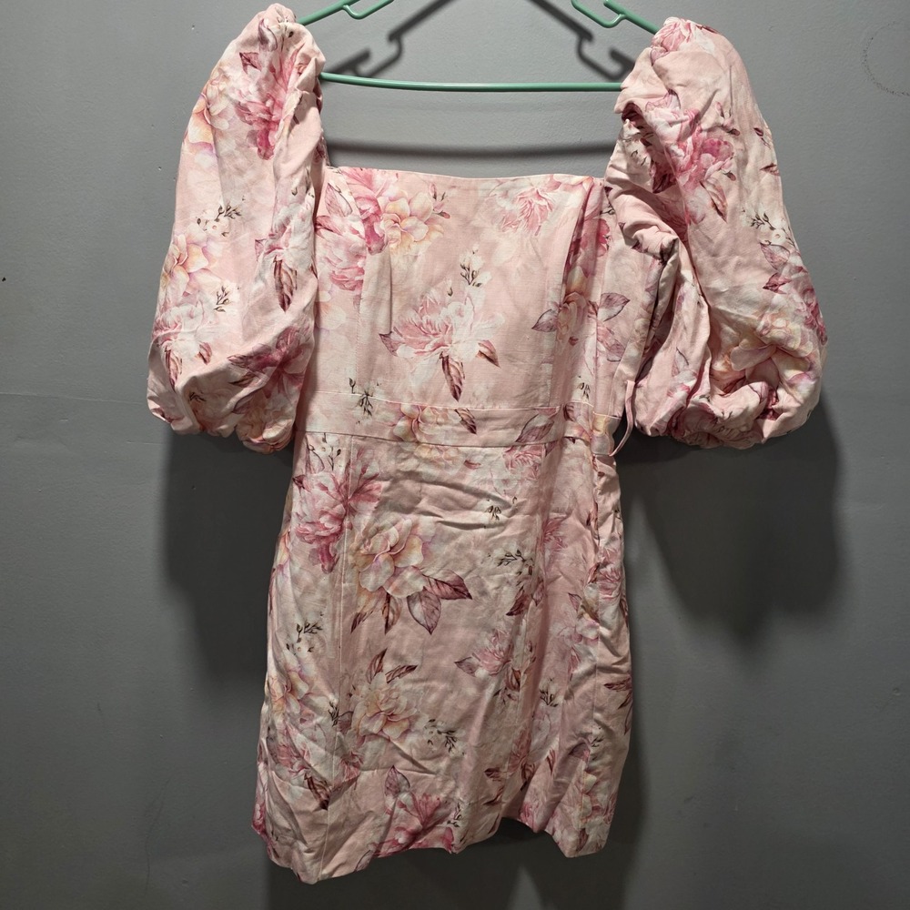 Ever New Melbourne Dress Size 10 US Pink Floral Ashley Puff Sleeve Mini